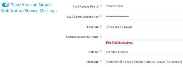 Send Amazon Simple Notification Service Message