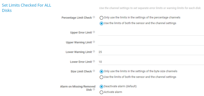 Set Limits Checked for ALL Disks